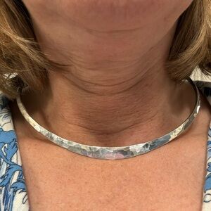 Solid silver choker necklace - excellent used condition